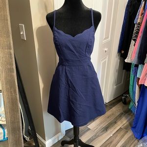 Blue scalloped dress size medium